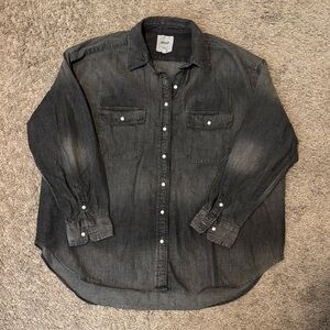 Aerie Charcoal Button-Up Shirt